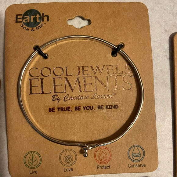 Cool jewels Candace Lauren bracelets gold silver inscribed set/4 - Picture 6 of 7